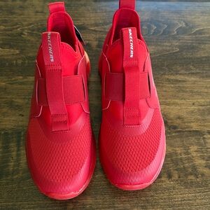 NWB Skechers Street Los Angeles Boys Red Fast Ice Sneakers Size 6